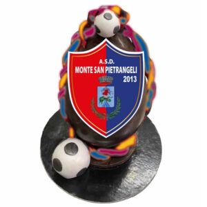 Uovo di Pasqua Artigianale Frisenda® personalizzato con il logo della tua squadra da oltre 1,3kg
